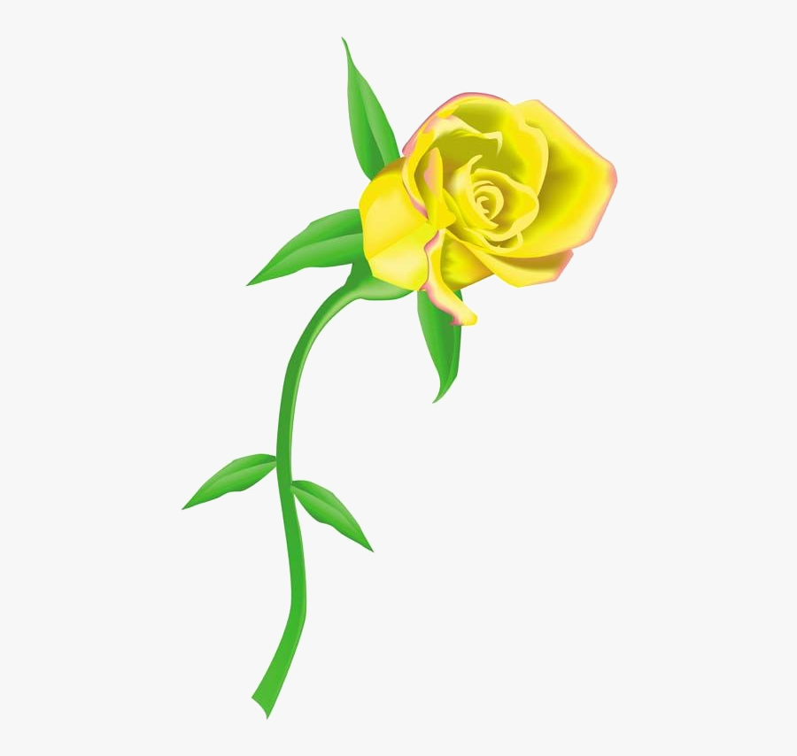 Rose Texas Yellow Cliparts Abeoncliparts Vectors Transparent - Single Yellow Rose Drawing, Transparent Clipart