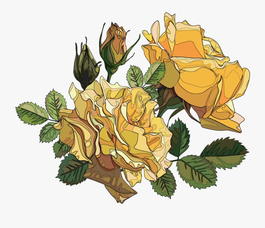 #rose #roses #yellow #yellowrose #yellowroses #orange - Rosa Flor Amarela Png, Transparent Clipart