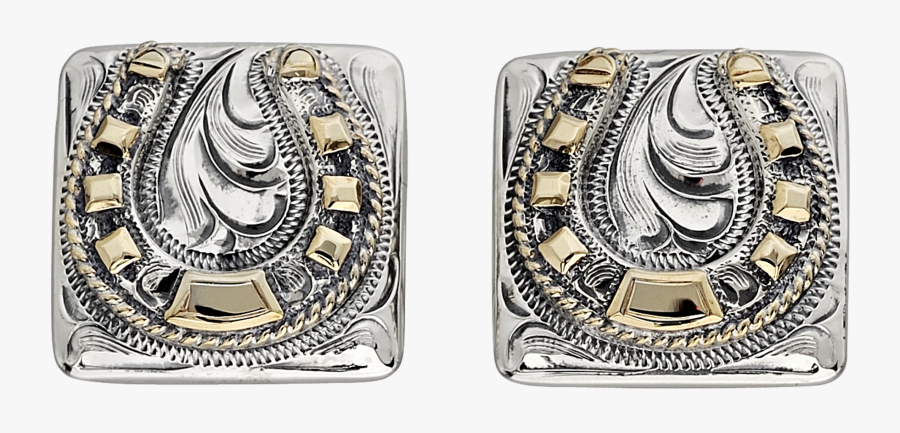 Horseshoe Transparent Engraved - Earrings, Transparent Clipart