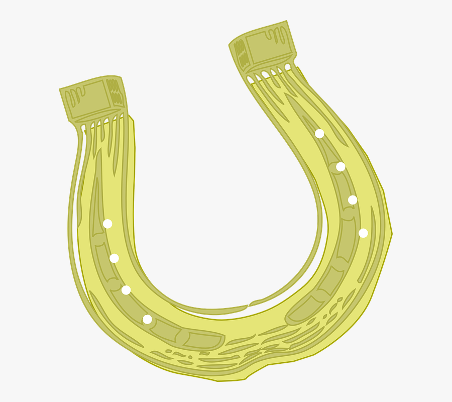 Yellow,horseshoe,horse Supplies,sports Equipment,metal,games - Lucky Horseshoe Png, Transparent Clipart