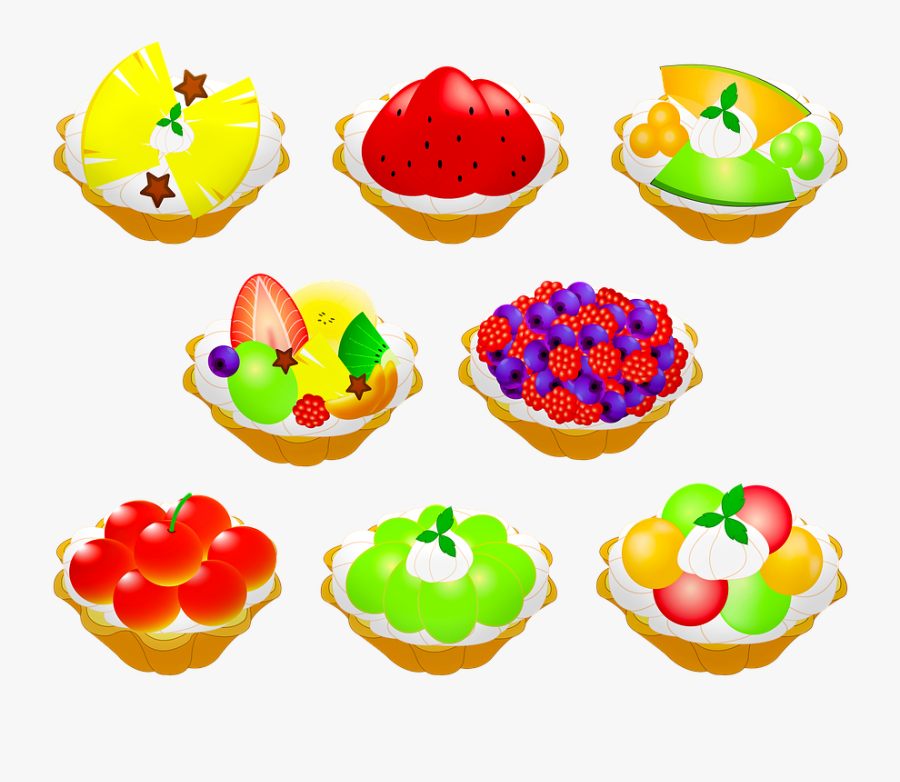 Fruit Tarts, Pie, Strawberry, Melon, Berry, Food, Sweet - タルト イラスト, Transparent Clipart