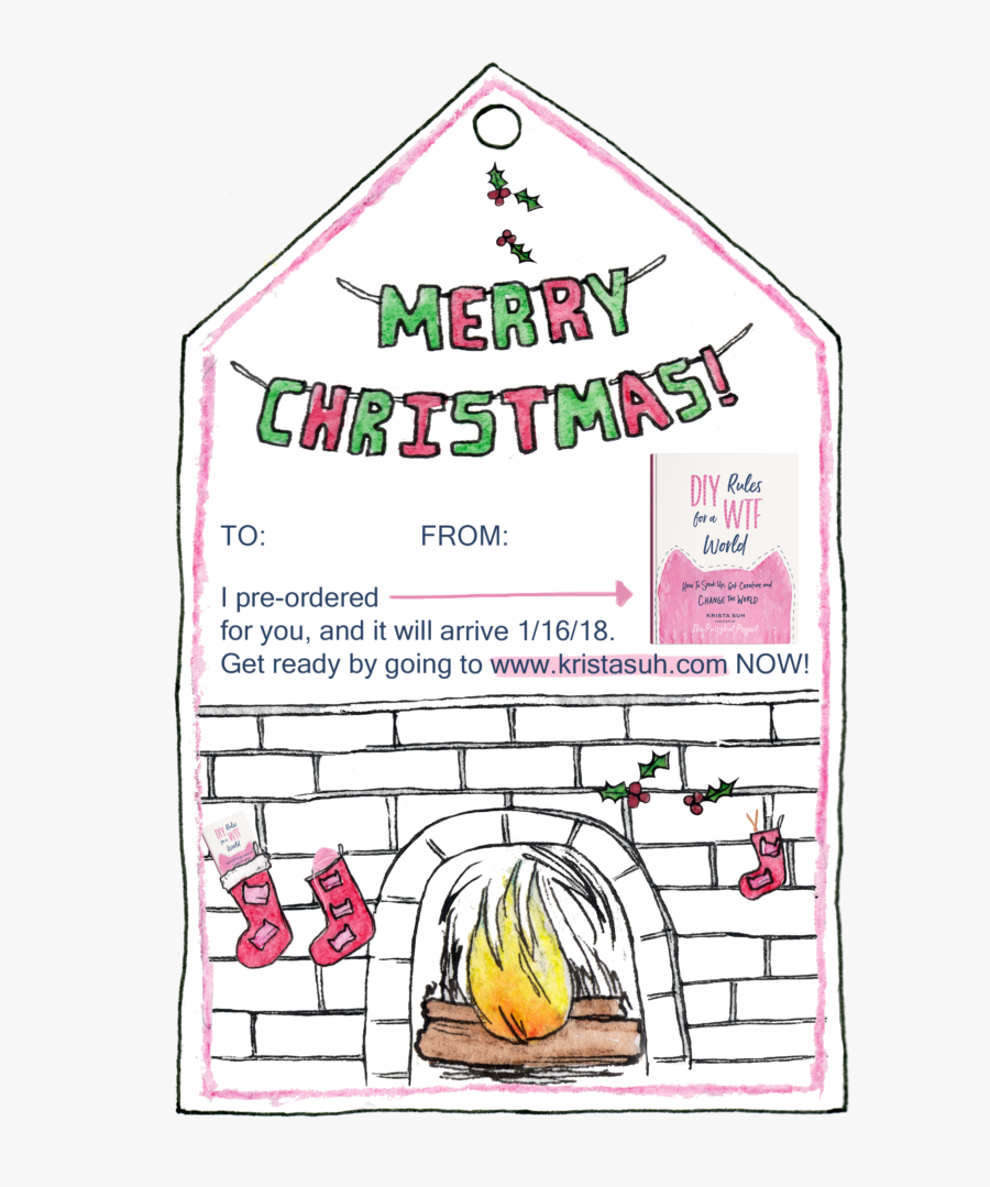 Merry Christmas Gift Tag - Illustration, Transparent Clipart