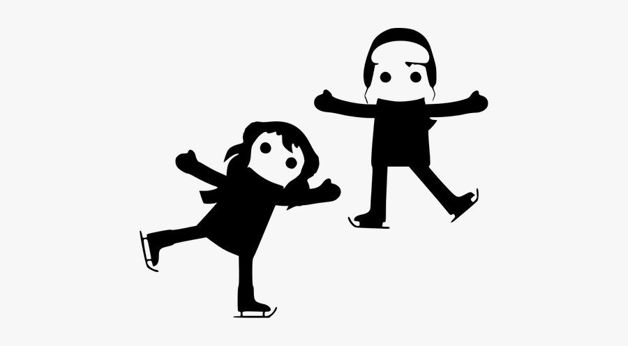 Ice Skating Children Vector Graphics - Ice Skating, Transparent Clipart