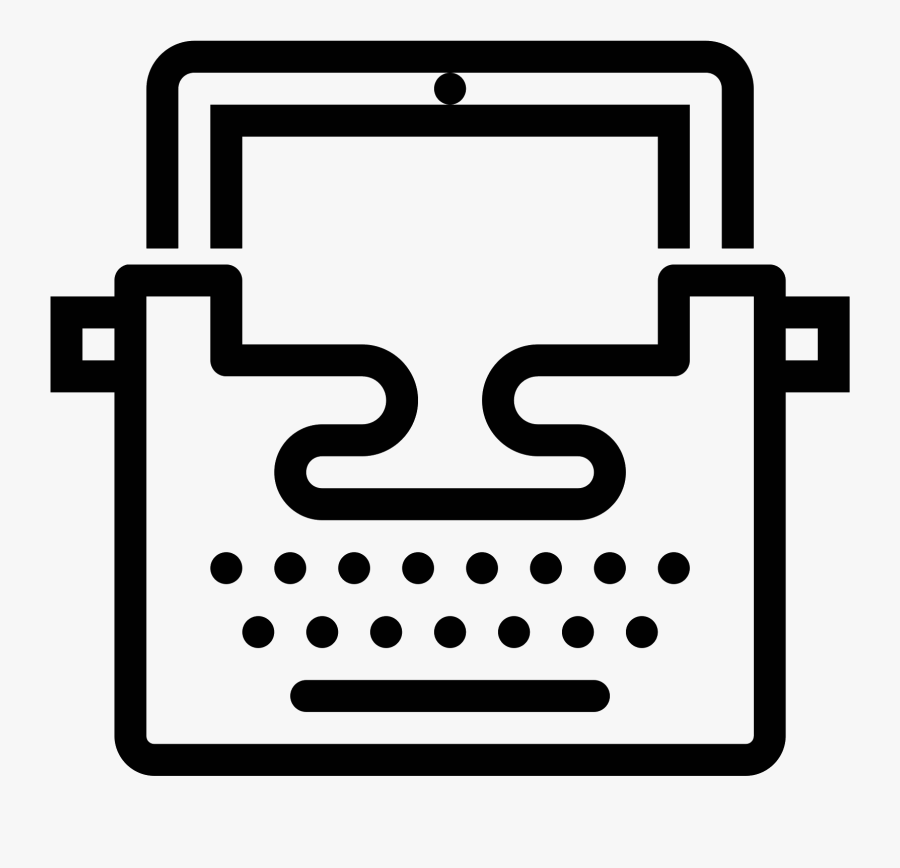 Typewriter With Tablet Icon - Icon Vector Blog Png, Transparent Clipart