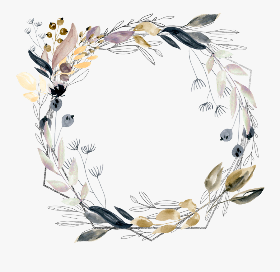 #flower #floral #square #frame #wreath #silver #glitter - Kosong Kad Kahwin Template, Transparent Clipart