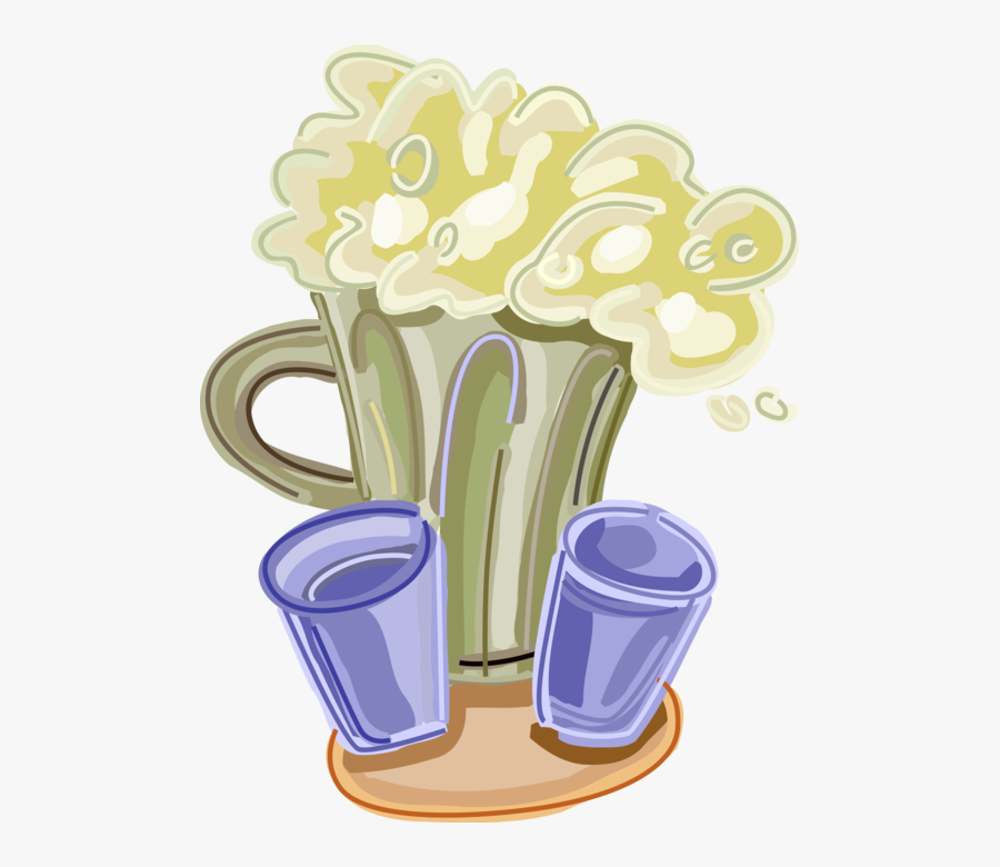 Vector Illustration Of Pitcher Of Beer Fermented Malt - Illustration, Transparent Clipart