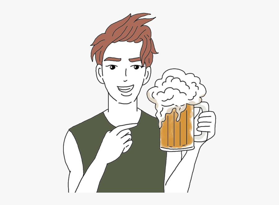 Dream Dictionary Meaning Beer - Man Drinking Beer Drawing, Transparent Clipart