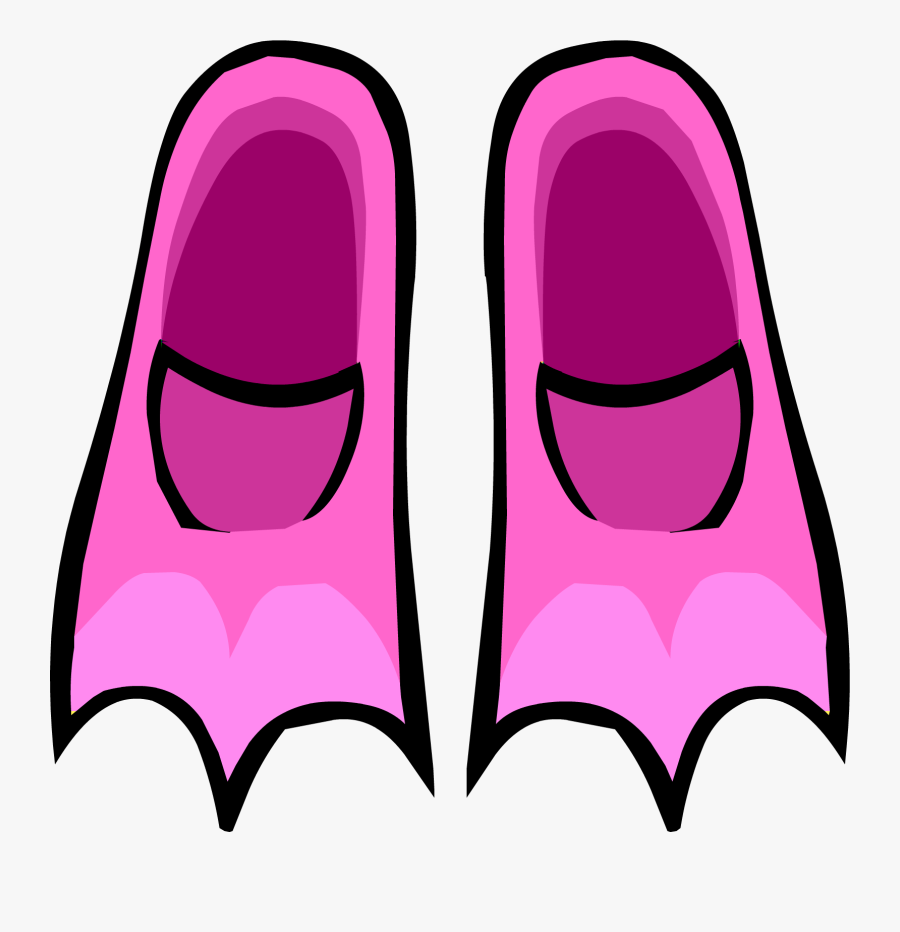 Pink Flippers Club Penguin - Club Penguin Flippers, Transparent Clipart