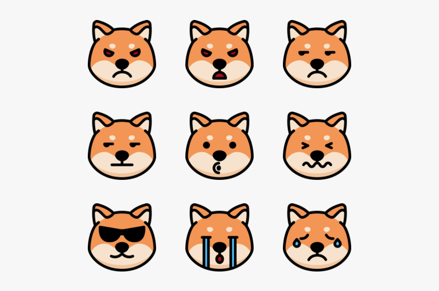 Shiba Inu Dog Emoticons - Cat Emoticons, Transparent Clipart