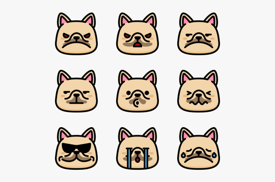 French Bulldog Emoticons - Cat Grabs Treat, Transparent Clipart