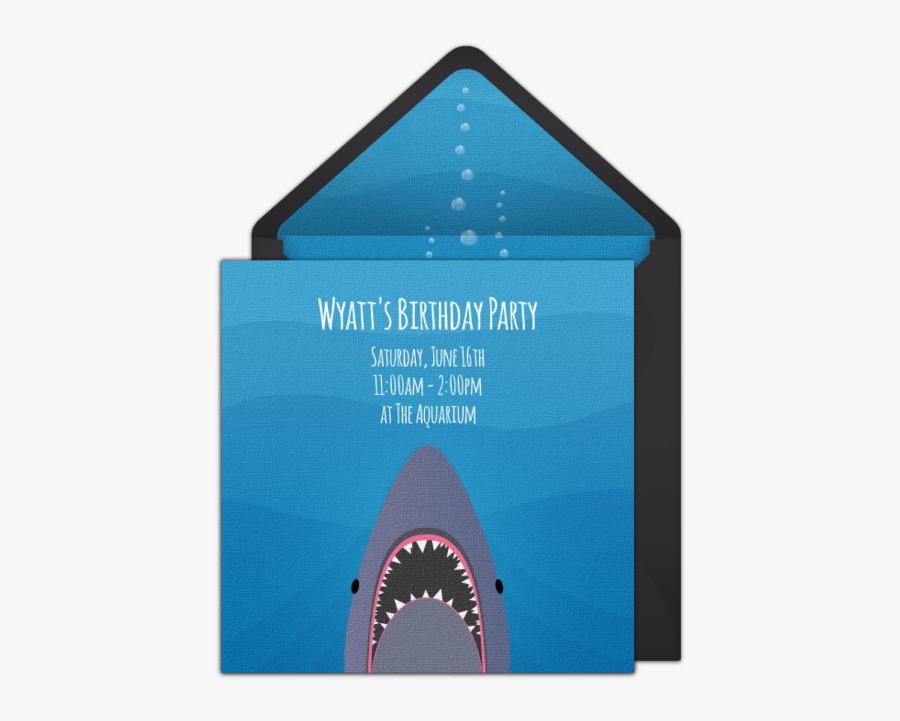 Online Shark Birthday Invitations, Transparent Clipart