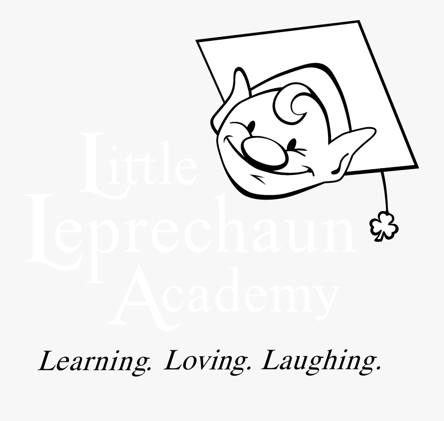 Little Leprechaun Academy Logo Black And White - Cartoon, Transparent Clipart