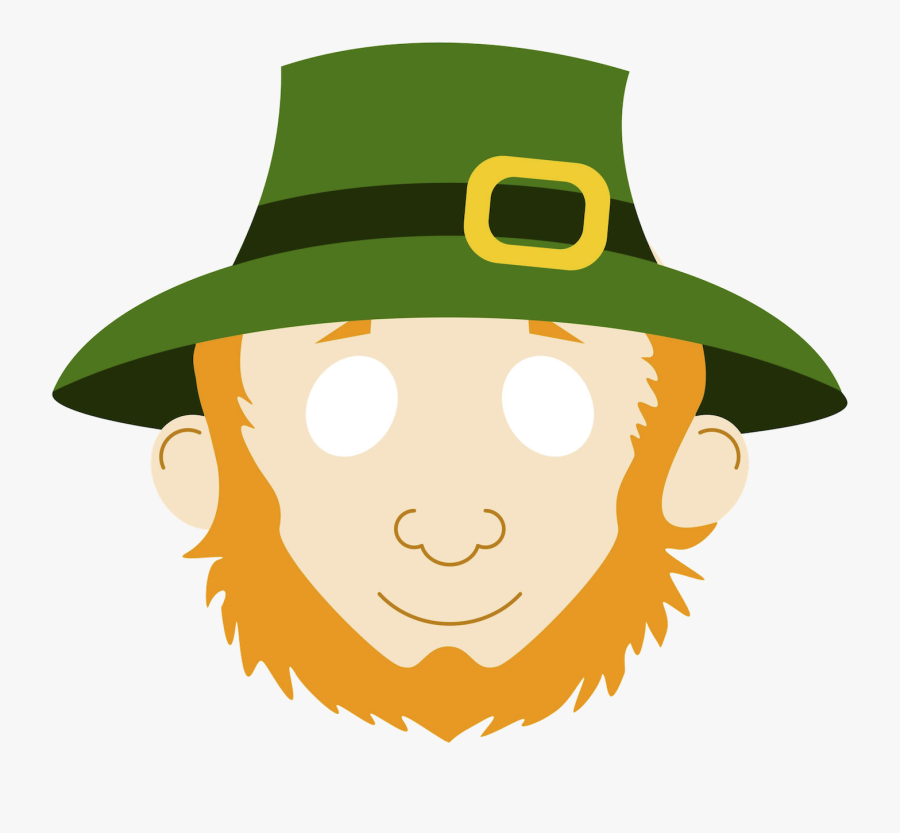 Also Comes In Black & White To Color - Leprechaun Face Cut Out, Transparent Clipart