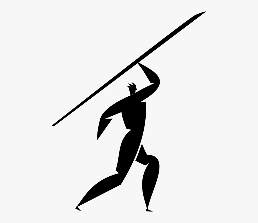 Athlete Vector Track And Field - Athletics Javelin Throw Transparent Background, Transparent Clipart