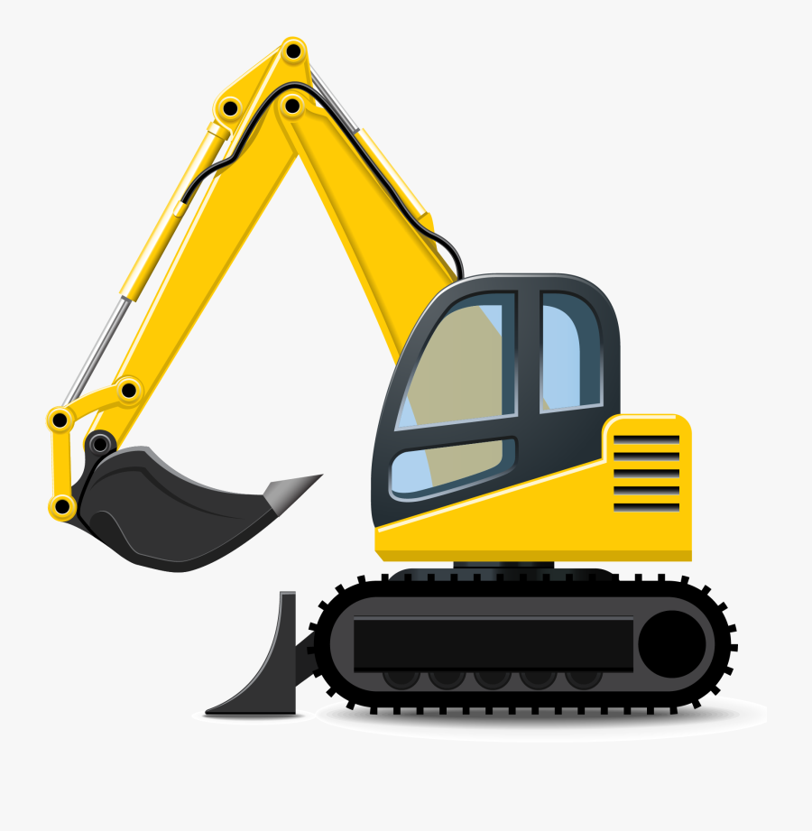 Clip Art Cartoon Backhoe - Clipart Construction Truck, Transparent Clipart