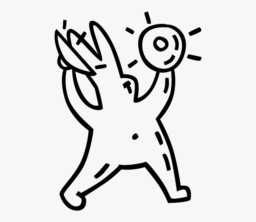 Vector Illustration Of Pascha Easter Bunny Rabbit With - Line Art, Transparent Clipart