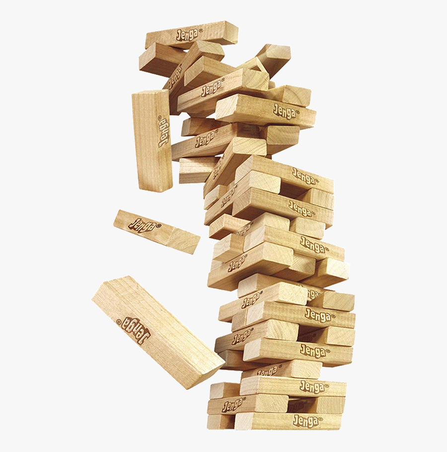 Jenga Collapse, Transparent Clipart