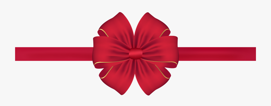 Red Bow With Art - Satin, Transparent Clipart