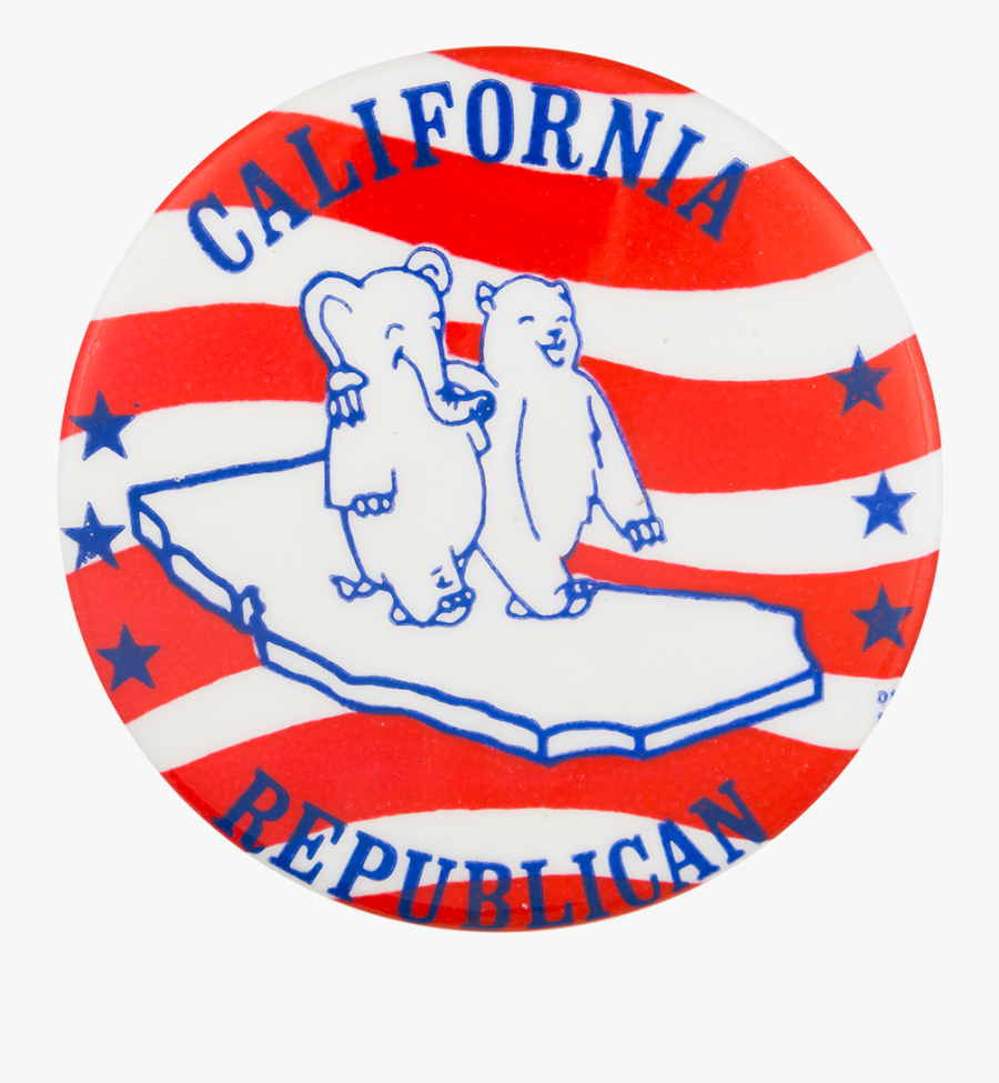 California Republican Political Button Museum - Republican California, Transparent Clipart