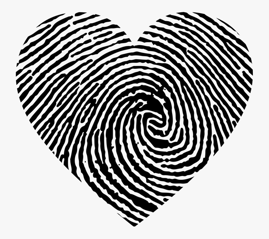 Fingerprint Heart, Transparent Clipart