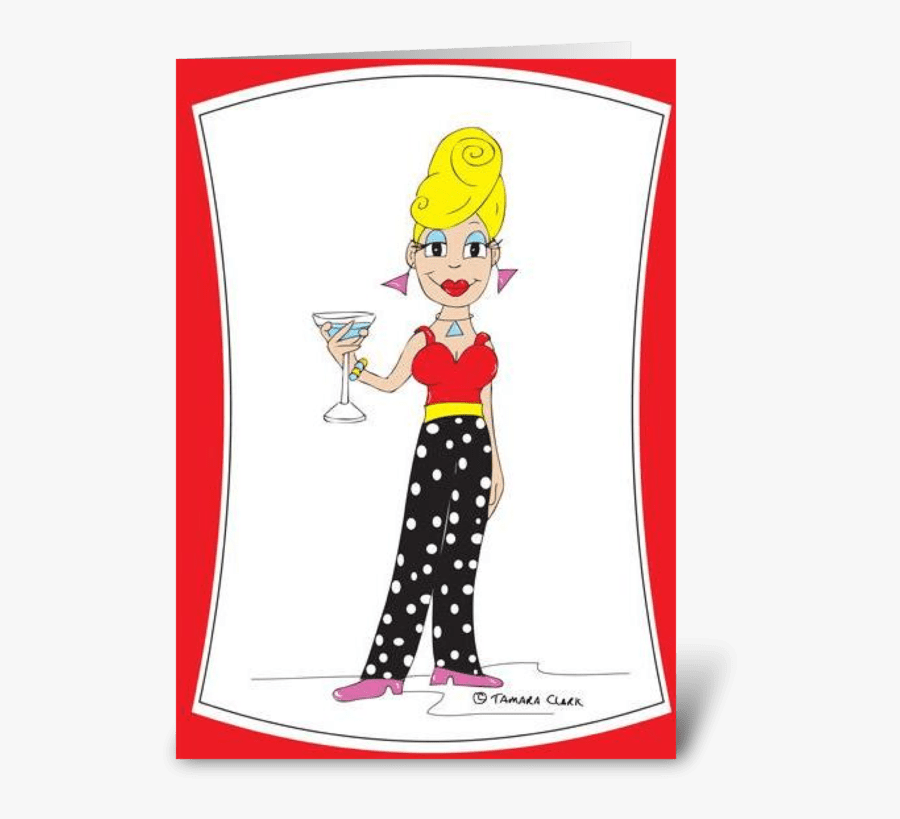 Cocktail Calli Greeting Card - Cartoon, Transparent Clipart