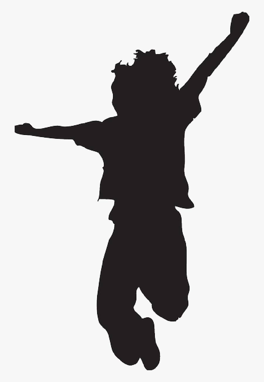 Clip Art Happy Silhouette Small Children Stock Illustration - Kid Silhouette Clipart, Transparent Clipart