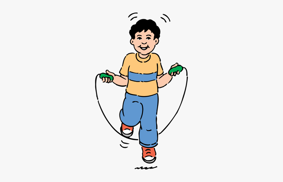 Vector Clip Art Of A Boy Jumping Over A Rope - Jumping Clipart Black And White, Transparent Clipart