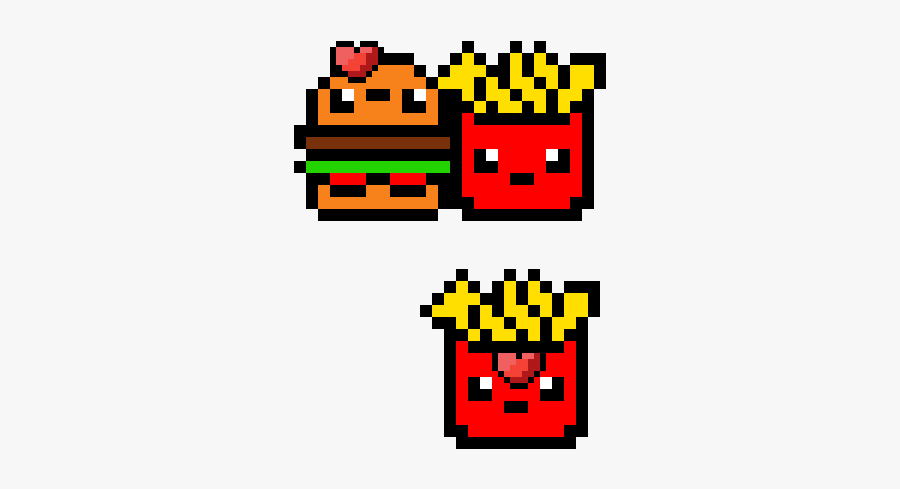 Pixel Art French Fries, Transparent Clipart