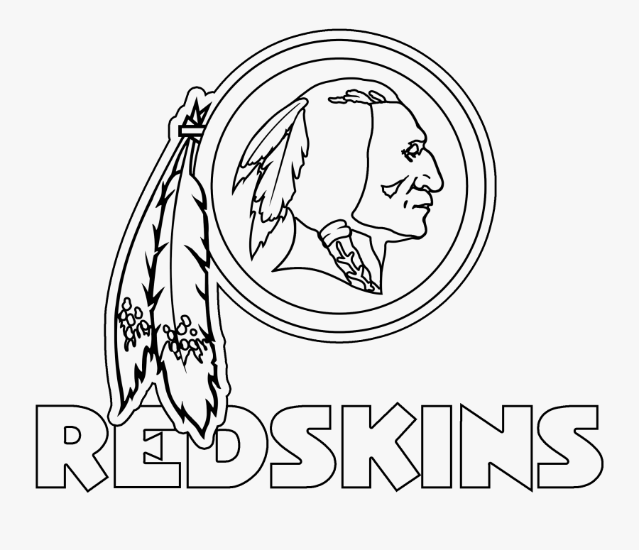 Black And White Washington Redskins Redskins Coloring, Transparent Clipart