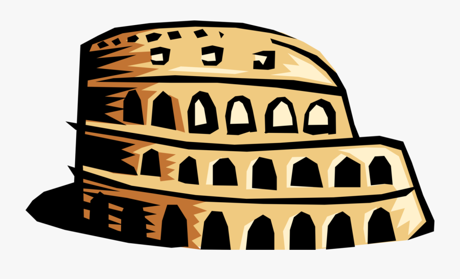 Vector Illustration Of Roman Forum Colosseum Or Coliseum - Antikes Rom Clipart, Transparent Clipart