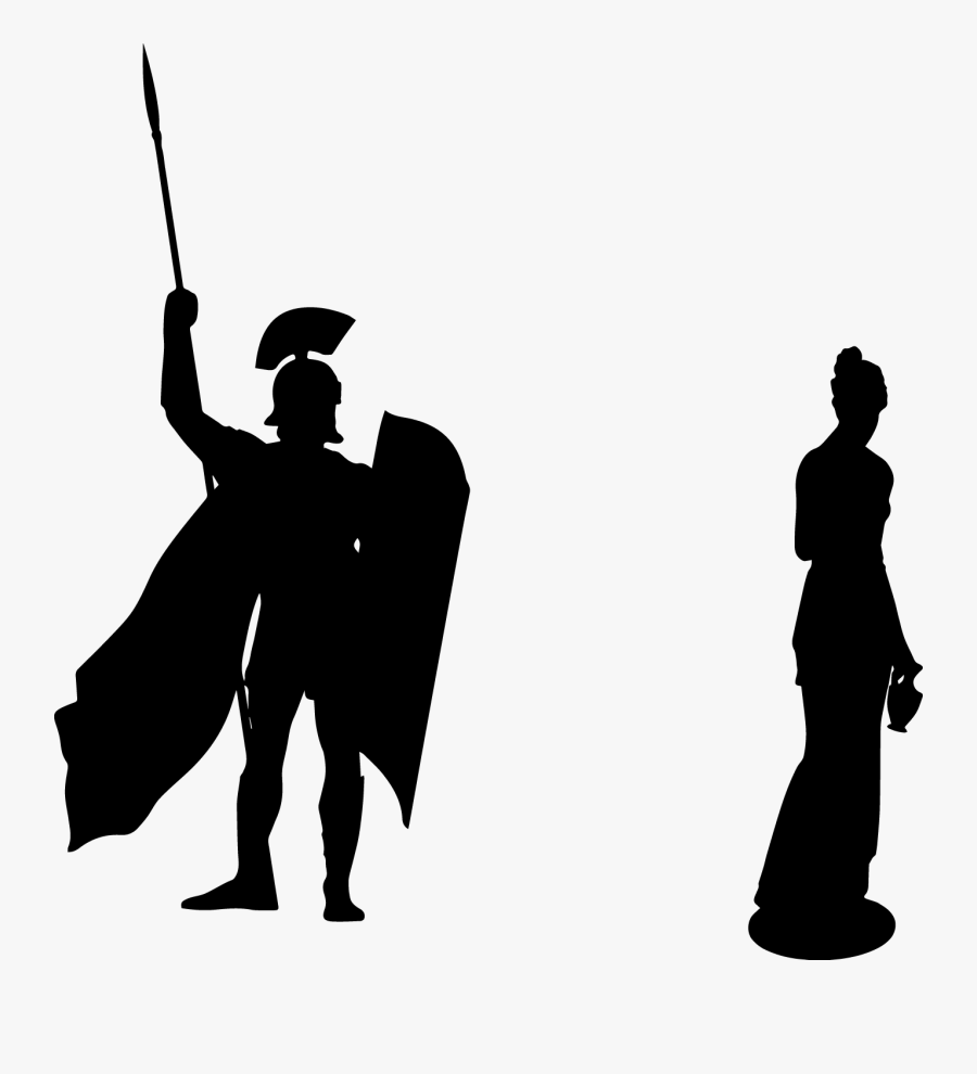 Roman Styled Shadow Portraits - Roman Warrior Silhouette, Transparent Clipart