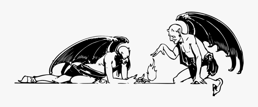 Two Devils - Demons Black And White, Transparent Clipart