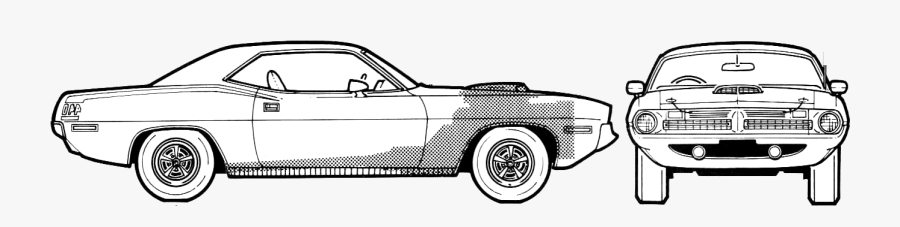 1970 Plymouth Barracuda Drawing, Transparent Clipart