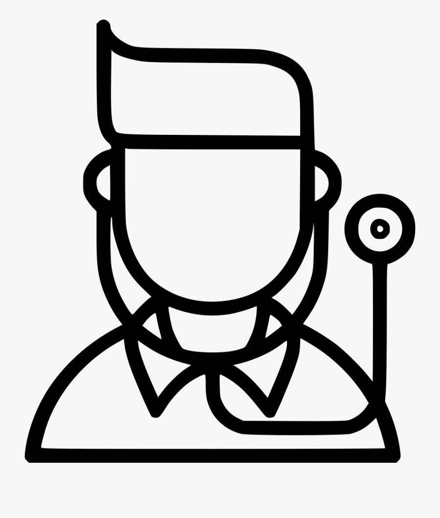 Doctor Stethoscope Medical Treatment Lifesaver Surgeon - Line Art, Transparent Clipart