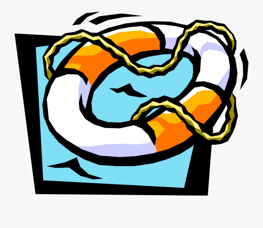Vector Illustration Of Lifebuoy Ring Lifesaver Life - Vector Graphics, Transparent Clipart