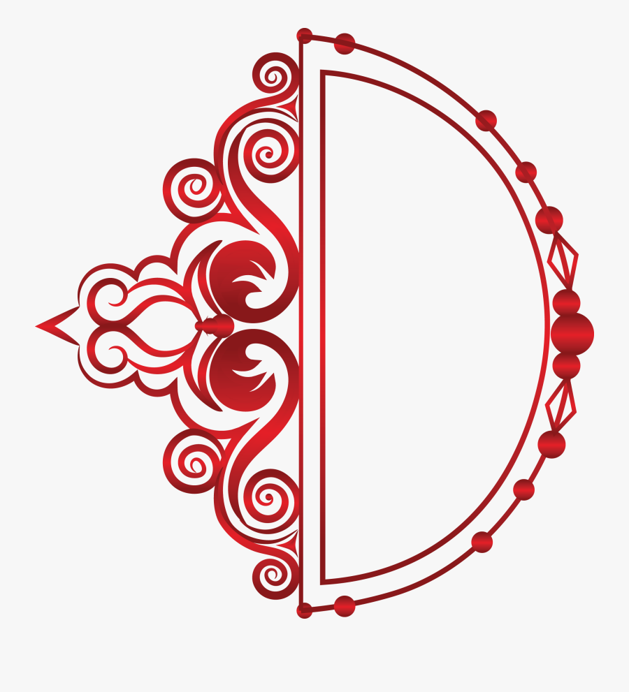 Red Calligraphy 49 - Circle, Transparent Clipart