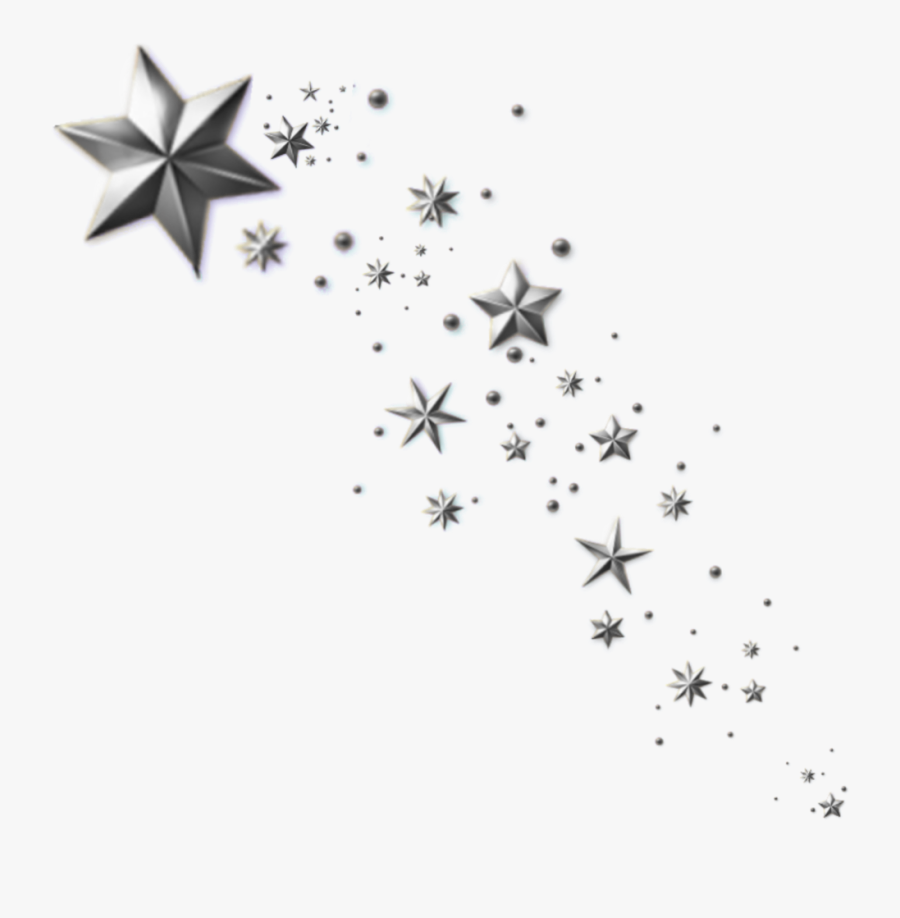 #shootingstar #silver #argent #etoiles #stars #etoilesfilantes - Star, Transparent Clipart