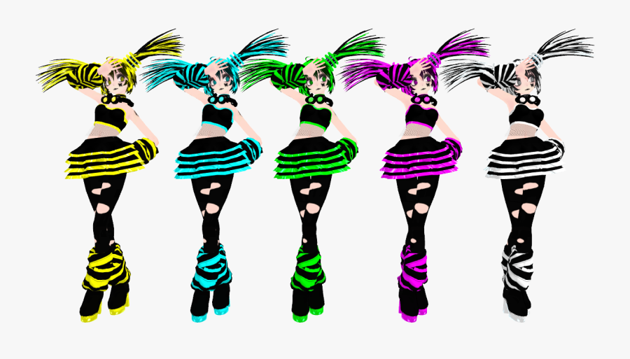 Mmd Tda Rave Miku Dl By Kittynekkyo Clipart , Png Download, Transparent Clipart