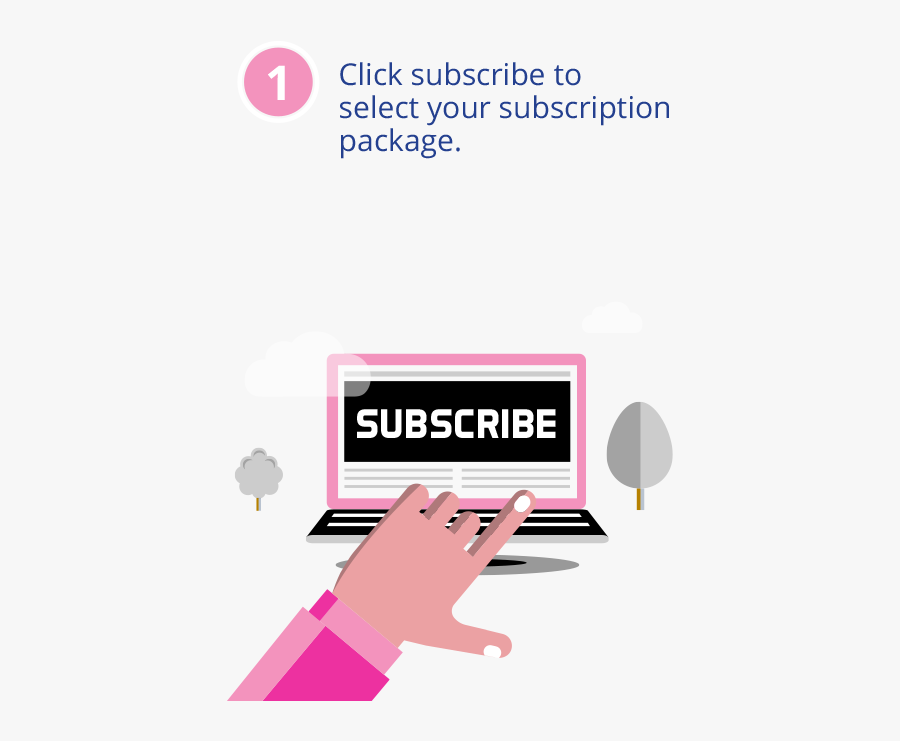 Click Subscribe To Select Your Subscription Package - Graphic Design, Transparent Clipart