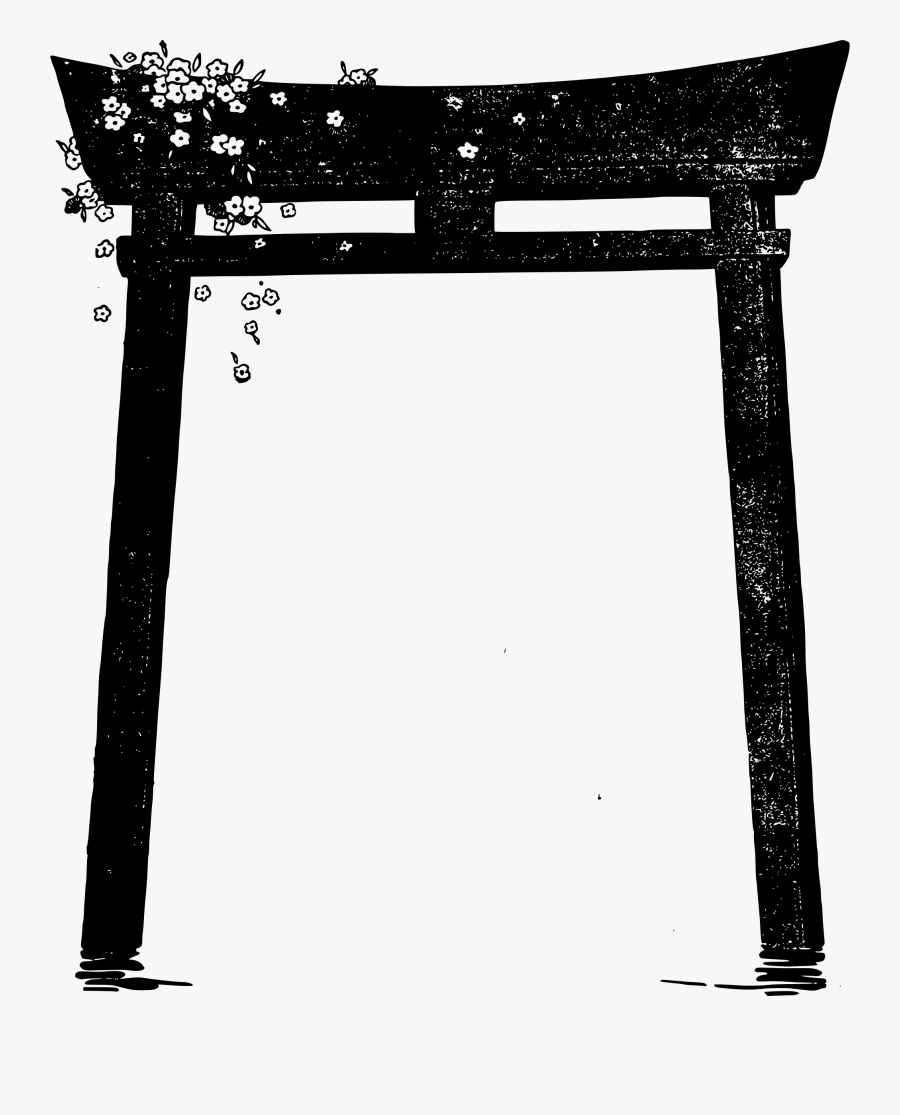 Torii Blossoms Clip Arts - Torii Gate Black And White, Transparent Clipart