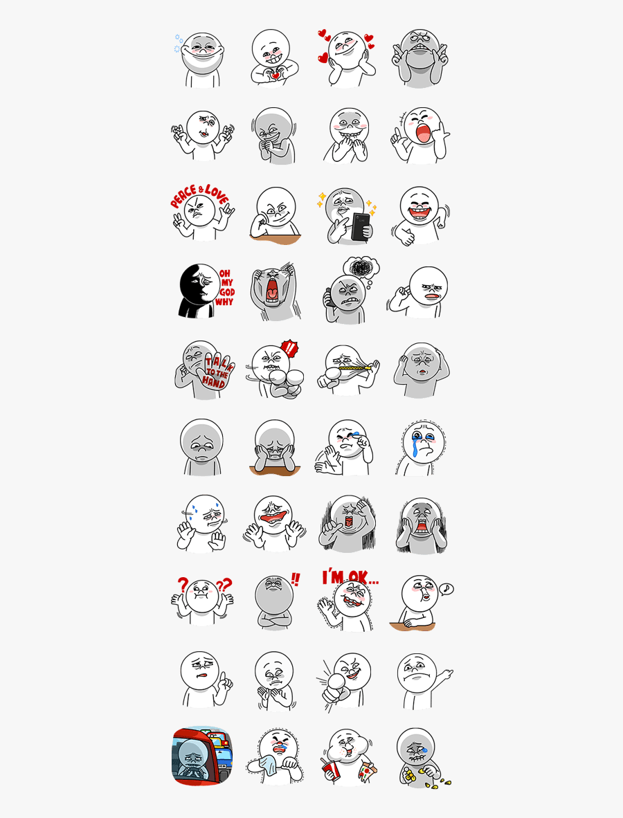 Moon Funny Faces Part2, Transparent Clipart