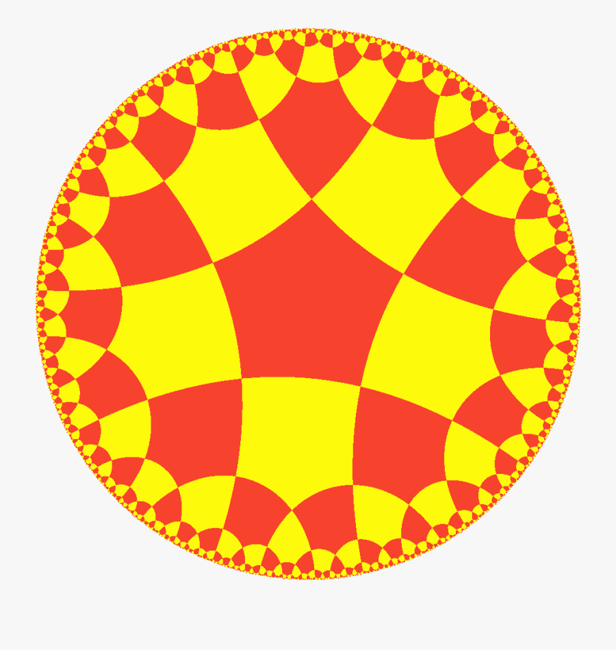 Degree-4 Pentagonal Tiling - Tiling Pentagon In Hyperbolic Space, Transparent Clipart