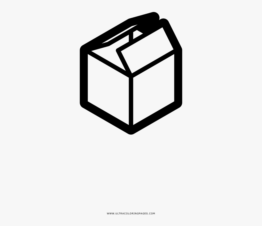 Semi-open Box Coloring Page - Picto Boite Retour, Transparent Clipart