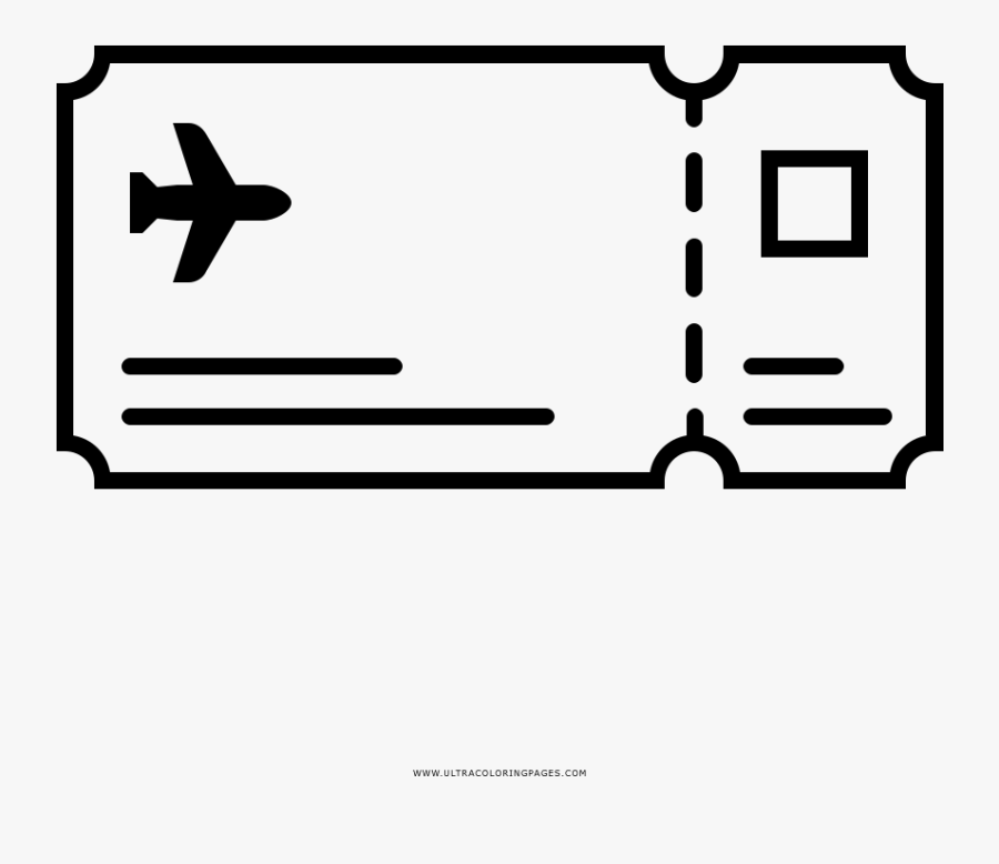 Plane Ticket Coloring Page - Solitary Confinement Signs, Transparent Clipart