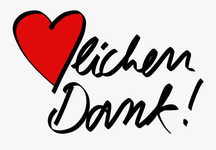 Heart Thank You Thanks To Congratulations Free Picture - Herzlichen Dank, Transparent Clipart