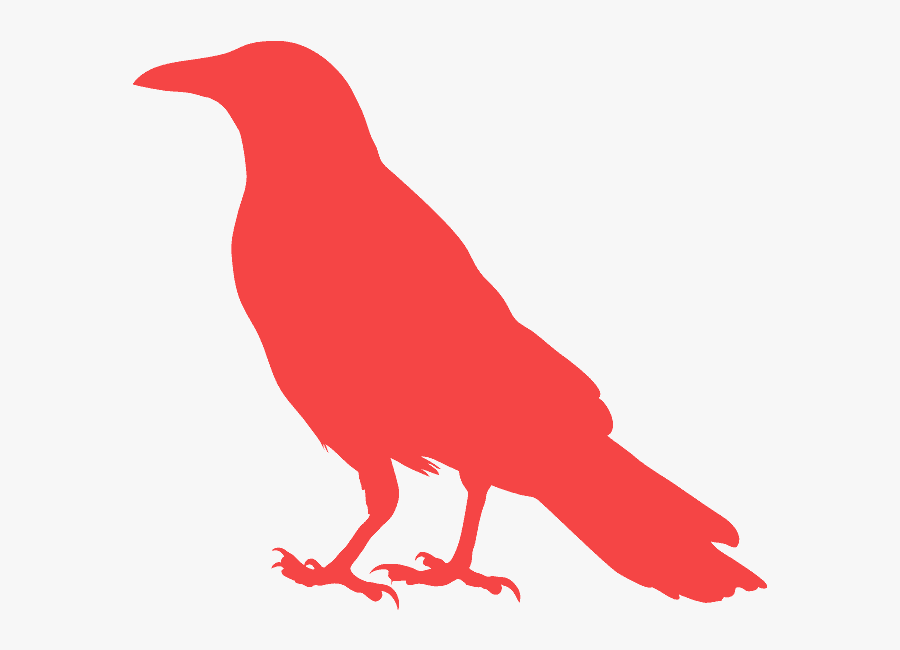 Crow Silhouette Red, Transparent Clipart