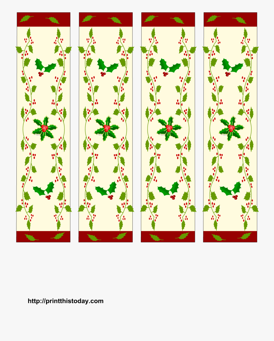 Bookmarks With Christmas Pattern - Printable Christmas Book Marks, Transparent Clipart
