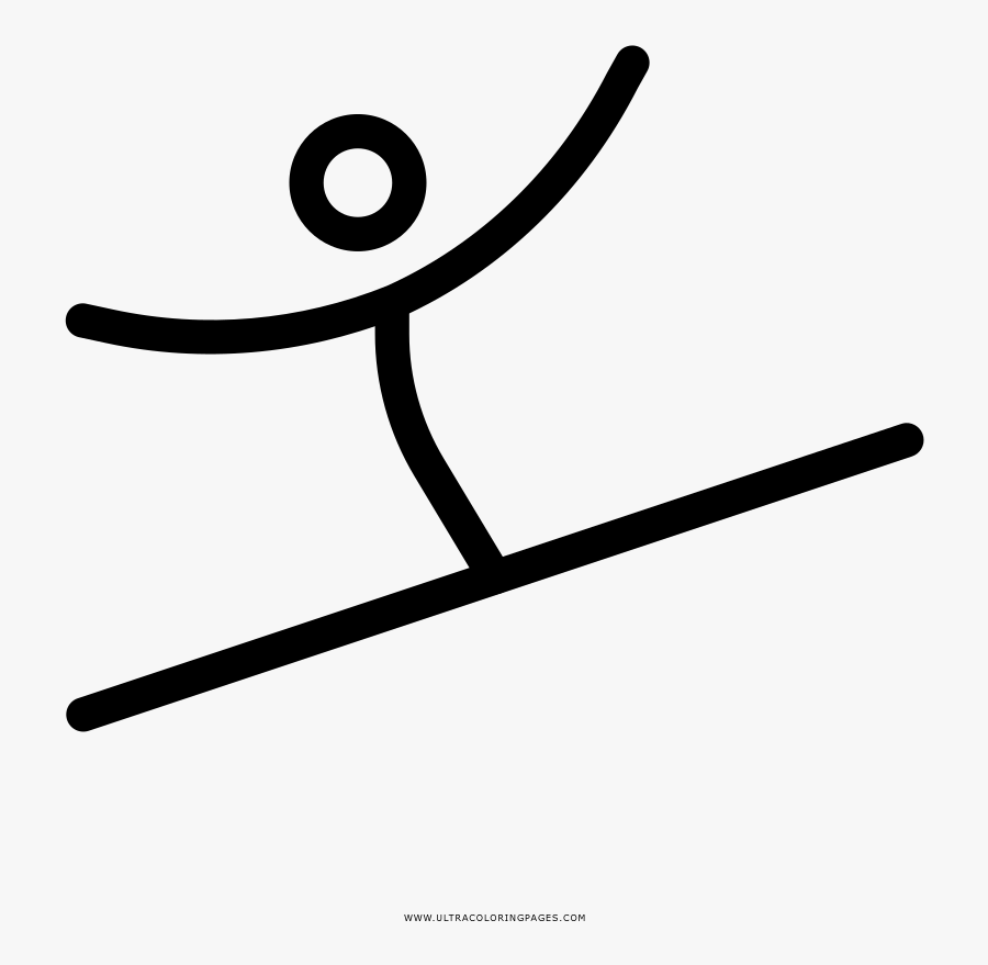 Gymnastics Coloring Page - Line Art, Transparent Clipart