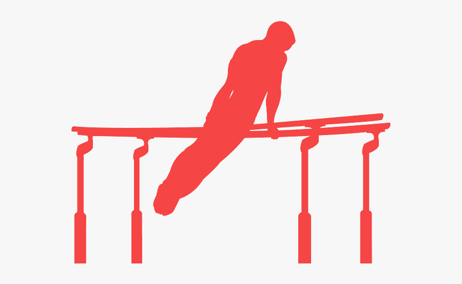Boy Gymnast Silhouette Parallel Bars, Transparent Clipart