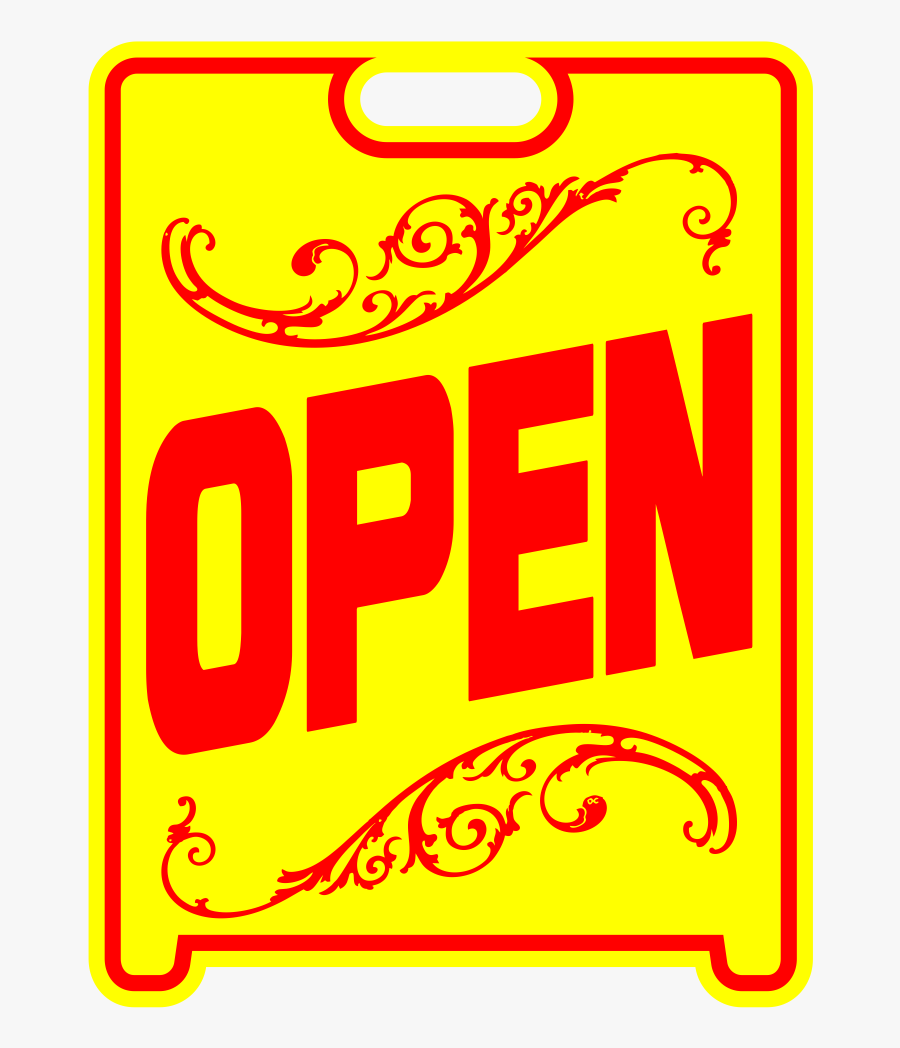 Open Sandwich Board Sign, Transparent Clipart